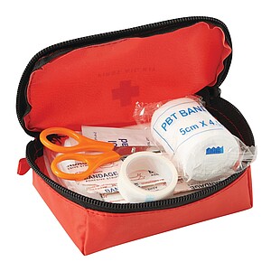 First aid kit, 20 pieces, red