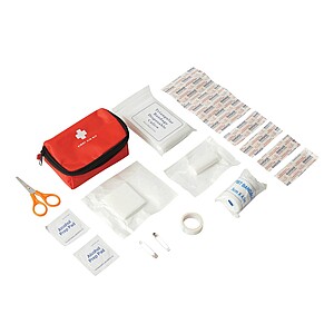First aid kit, 20 pieces, red