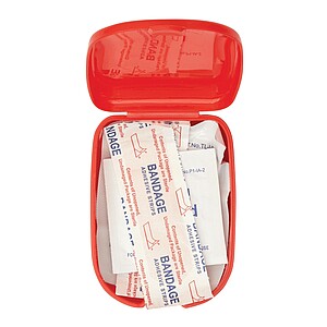 First aid kit, 6 pieces, red