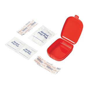 First aid kit, 6 pieces, red