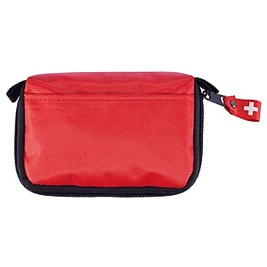 First aid set in pouch, red