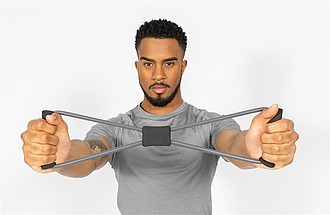 Fitness 8 shape exercise band in pouch, grey
