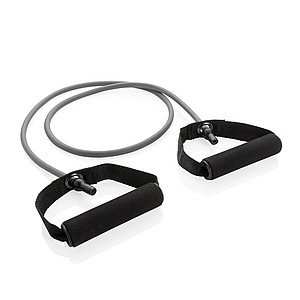 Fitness heavy resistance tube in pouch, grey