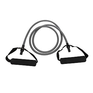Fitness heavy resistance tube in pouch, grey