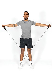 Fitness heavy resistance tube in pouch, grey