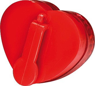 Flashlight clip in heart shape, red