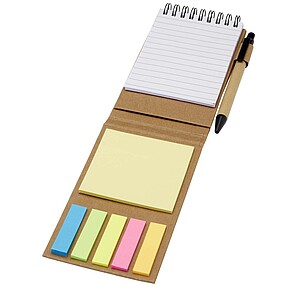 Flipper sticky notepad with ballpoint pen, natural