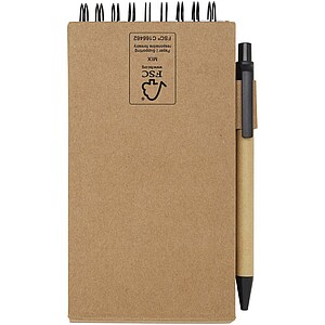 Flipper sticky notepad with ballpoint pen, natural