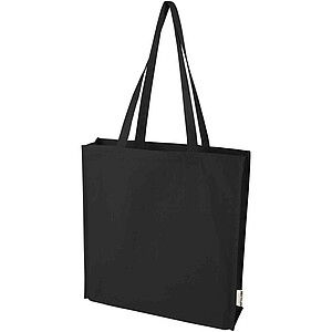 Florida 270 g/m2 GRS recycled gusset tote bag 14L, solid black