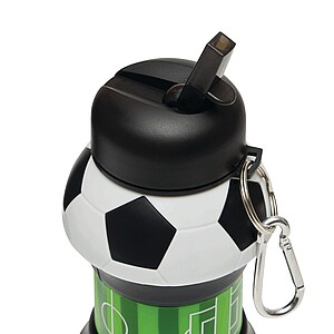 Foldable drinking bottle 550 ml, black|white