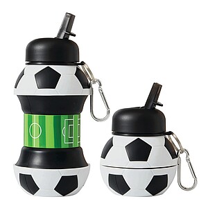 Foldable drinking bottle 550 ml, black|white