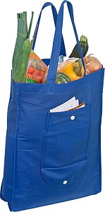 Foldable non-woven shopping bag, blue