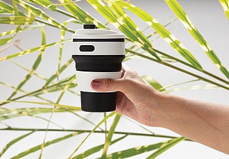 Foldable silicone cup,black
