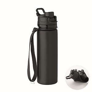 Foldable silicone sports bottle, black