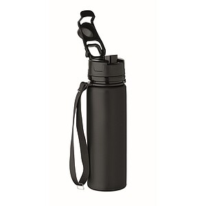 Foldable silicone sports bottle, black