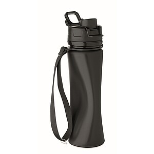 Foldable silicone sports bottle, black
