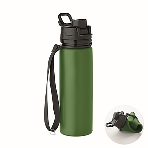 Foldable silicone sports bottle, dark green