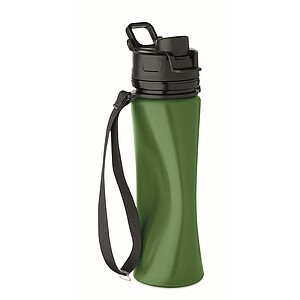 Foldable silicone sports bottle, dark green