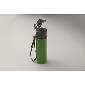 Foldable silicone sports bottle, dark green