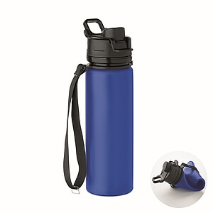 Foldable silicone sports bottle, royal blue