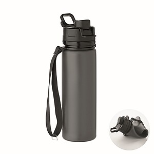 Foldable silicone sports bottle, stone grey
