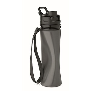 Foldable silicone sports bottle, stone grey