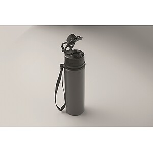 Foldable silicone sports bottle, stone grey