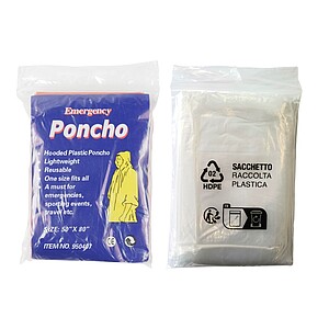 Foldable translucent poncho Orange