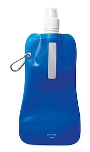 Foldable water bottle, transparent blue