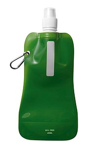Foldable water bottle, transparent green