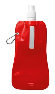 Foldable water bottle, transparent red