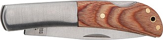 Folding knife with wooden handle