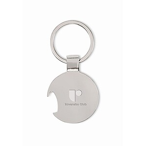 Football keyring with opener, white/black