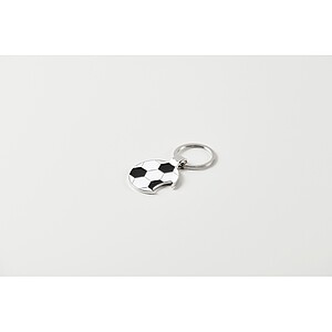 Football keyring with opener, white/black