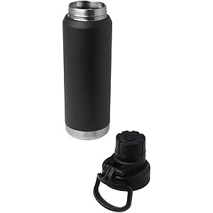Fortis 700 ml RCS recycled stainless steel copper vacuum insulated water bottle (carbonated safe), solid black