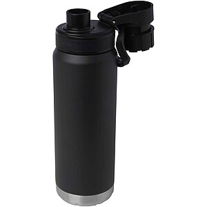 Fortis 700 ml RCS recycled stainless steel copper vacuum insulated water bottle (carbonated safe), solid black