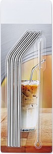 Four stainless steel straws