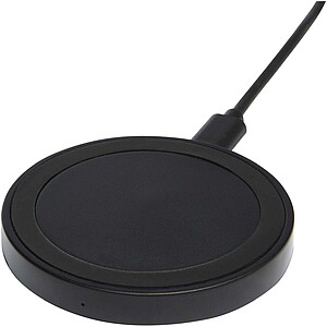 Freal 15W recycled plastic wireless charging pad, solid black