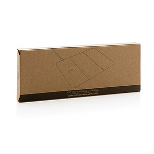 FSC® 10W wireless charging cork mousepad and stand