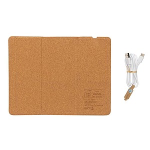 FSC® 10W wireless charging cork mousepad and stand