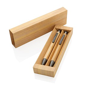 FSC® bamboo modern pen set in box