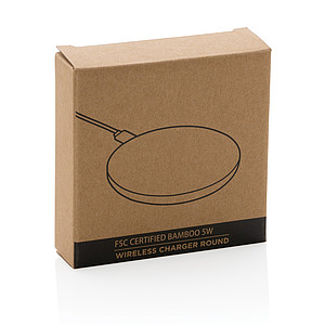 FSC® certified bamboo 5W round wireless charger