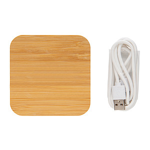 FSC® certified bamboo 5W wireless charger with USB