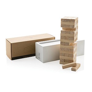 FSC® Deluxe tumbling tower wood block stacking game