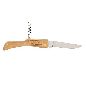 FSC® wooden knife with bottle opener