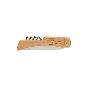 FSC® wooden knife with bottle opener