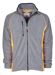 Full-zip fleece, ASPEN+, steel grey/orange, XL