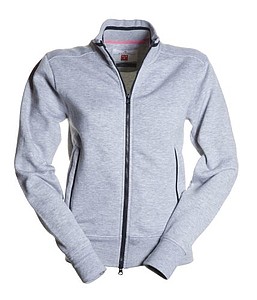 Full-zip sweatshirt, MELBOURNE MELANGE, melange grey/navy blue, M