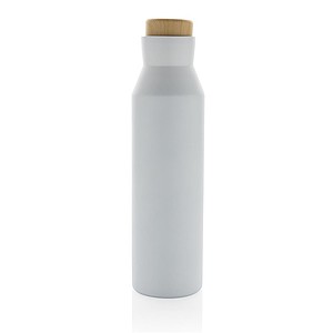 Gaia RCS certified recycled stainless steel vacuum bottle, white