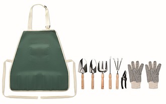 Garden tools in apron